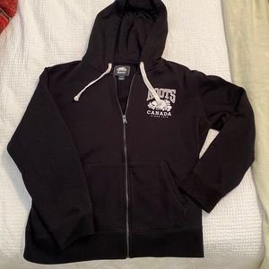 Never worn Roots black zip up hoodie